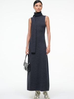 CANAL MIDI DRESS | CHARCOAL