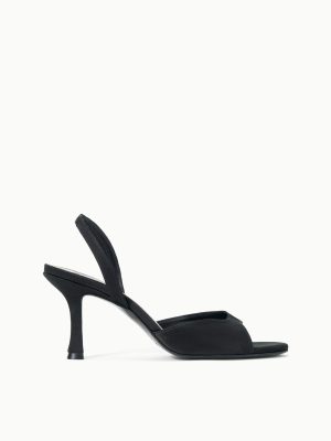 BRIGITTE HEEL | BLACK SATIN