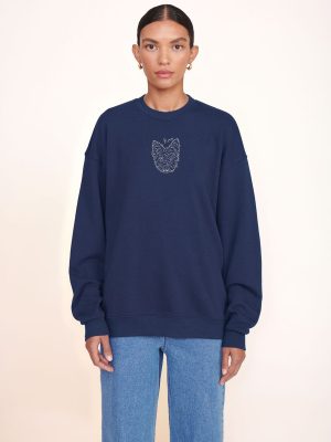 CUSTOM STAUD x C.BONZ OVERSIZED SWEATSHIRT | NAVY