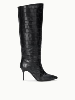 SEBASTIAN HIGH HEEL BOOT | BLACK CROCO