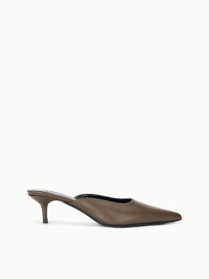 SEBASTIAN KITTEN HEEL MULE | TRUFFLE