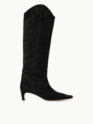 WESTERN WALLY BOOT | BLACK SUEDE