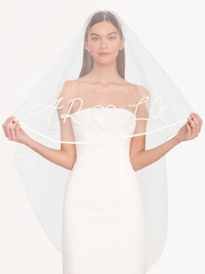 CUSTOM EMBROIDERED INITIALS VEIL